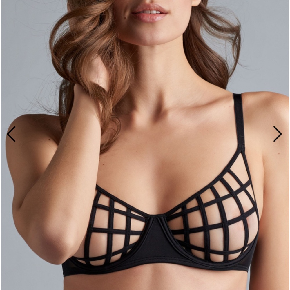 MARLIES DEKKERS Black Spider UNDRESSED Plunge Balcony Bra - 34D